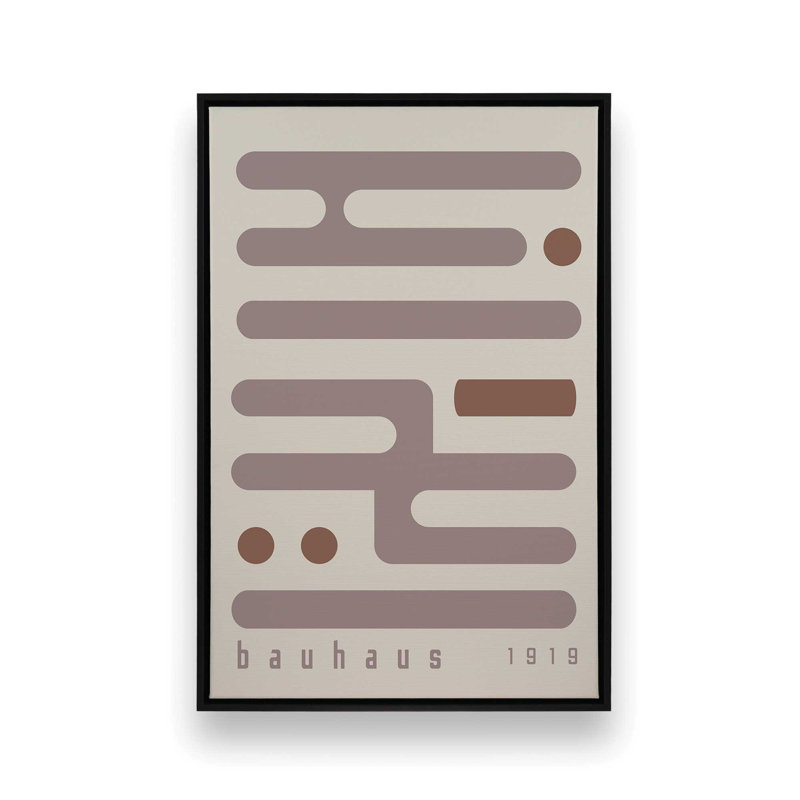 Impression sur toile Warm Taupe Bauhaus , H 18,75 po x l 12,75 po, Noir satiné