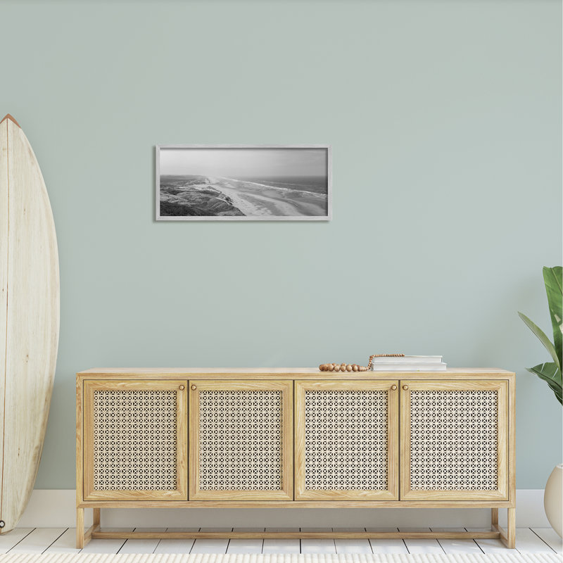 «Rocky Ocean Coast Waves» par Aaron Matheson - Photographie de cadre photo sur bois, H 13 po x l 30 po x P 1,5 po