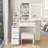 Small Size Left Bedside Cabinet Vanity Table And Cushioned Stool