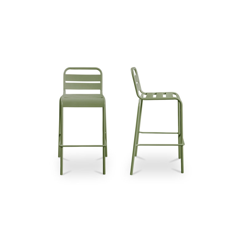 Kade Outdoor Bar Stool Set of Two, White