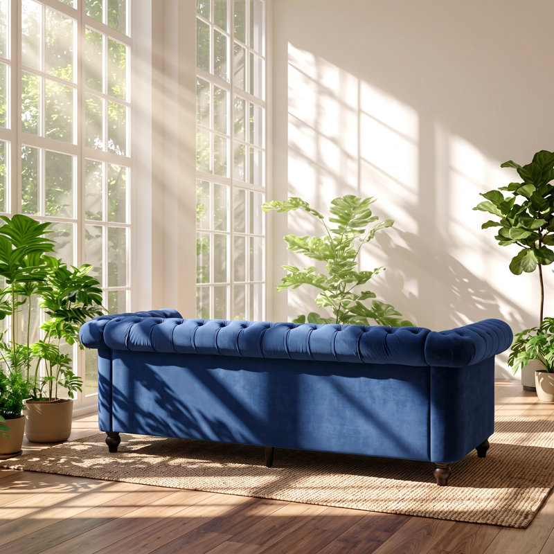 Canapé Chesterfield capitonné en velours Christopher Knight Home, 215 cm (L) x 85 cm (P) x 69 cm (H)
