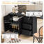 U_STYLE Buffet de salle à manger extensible noir avec table coulissante, armoire de rangement multifonctionnelle avec 3 tiroirs et tablette réglable pour les petits espaces-419844938