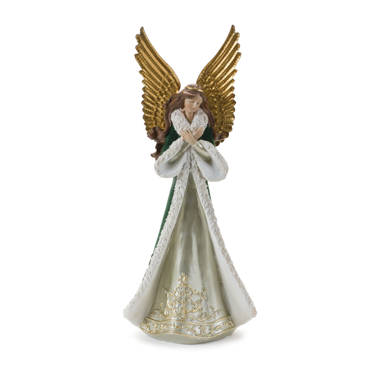 Contemporary Metallic Angel Set: Christmas Angel Figurine Decorations Set  of TwoPlatt Designs