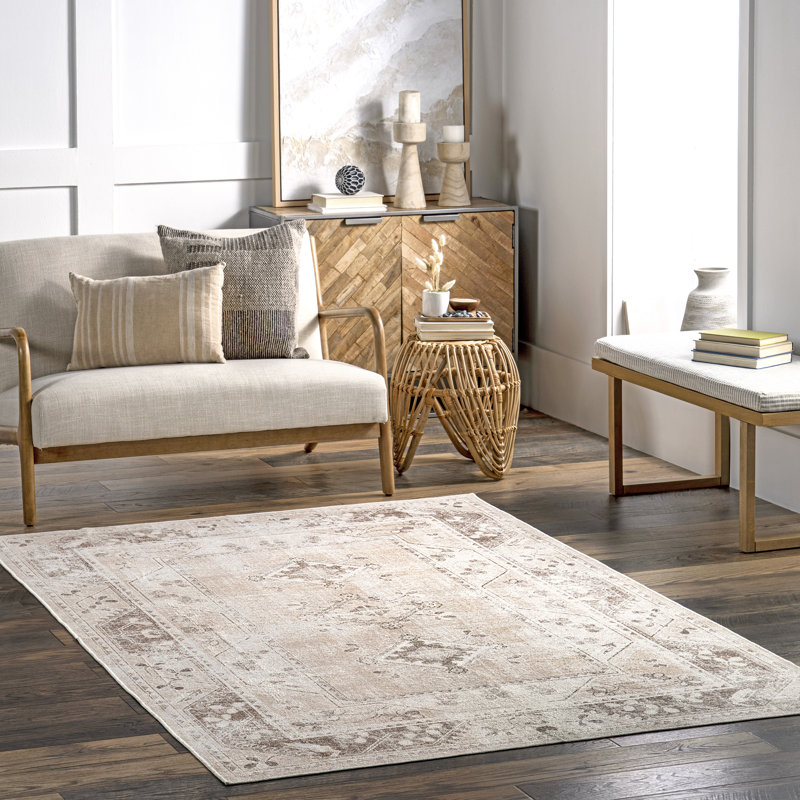 Tapis Ellamae SpinClean Faded Medallion, Rectangle 4 pi x 6 pi