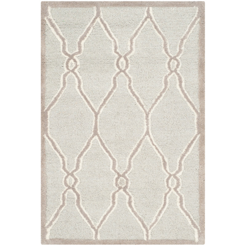 Cannen Hand Tufted Wool Geometric Rug, Rectangle 2' x 3'