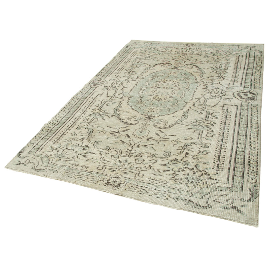 Vintage Beige Vintage Wool Handmade Area Rug
