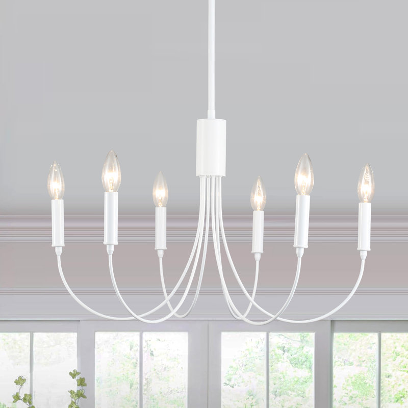 Clerise Dimmable Chandelier, Black/Nickel, 6
