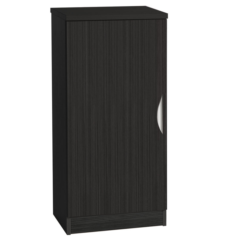 Decarlo 1 -Door 18 -Shelf Storage Cabinet, Black Havana