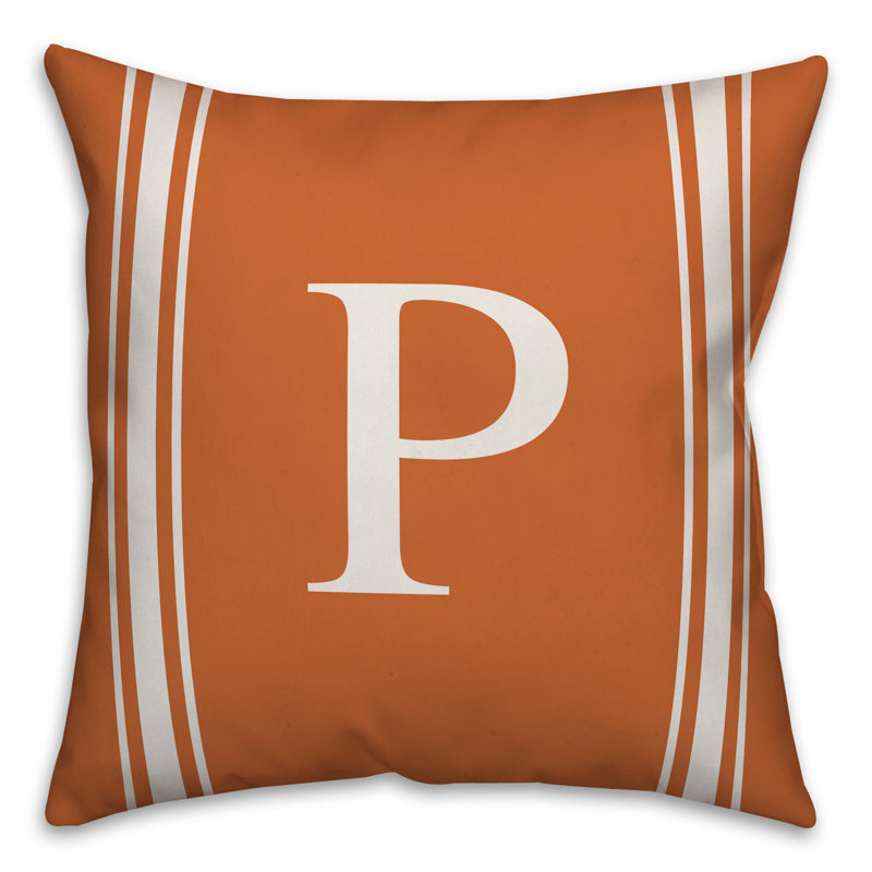 Striped Throw Pillow, P, Orange