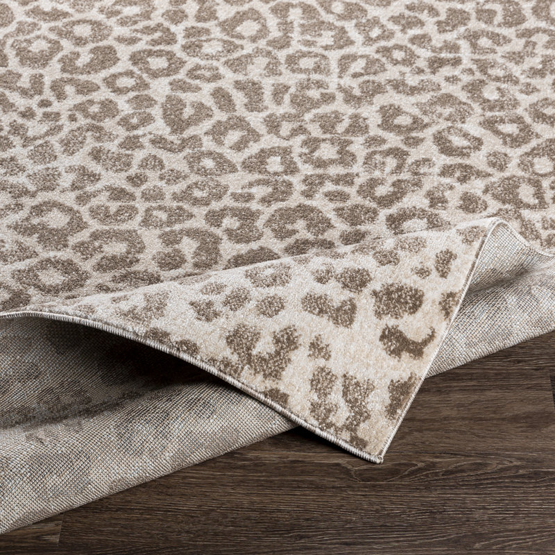 Tapis brun à imprimé animal Schiffman, Rectangle 7 pi 10 po x 10 pi