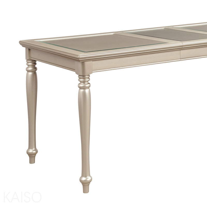 Table de salle à manger à finition argentée Traditional Design