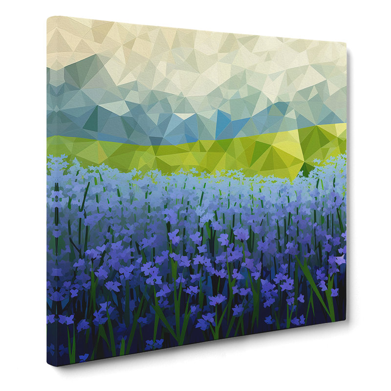 Bluebell Field Geometric - No Frame Print, 35cm H x 35cm W x 3cm D