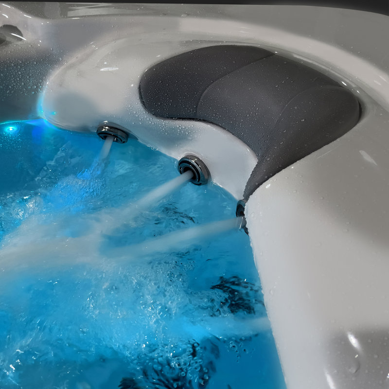 Destination™ 6-Person 59-Jet 80-Port 4-Pump Non-Lounger Hot Tub Spa with Bluetooth, Stainless Steel Heater, Programmable LED Lighting, Insulated Cover Included