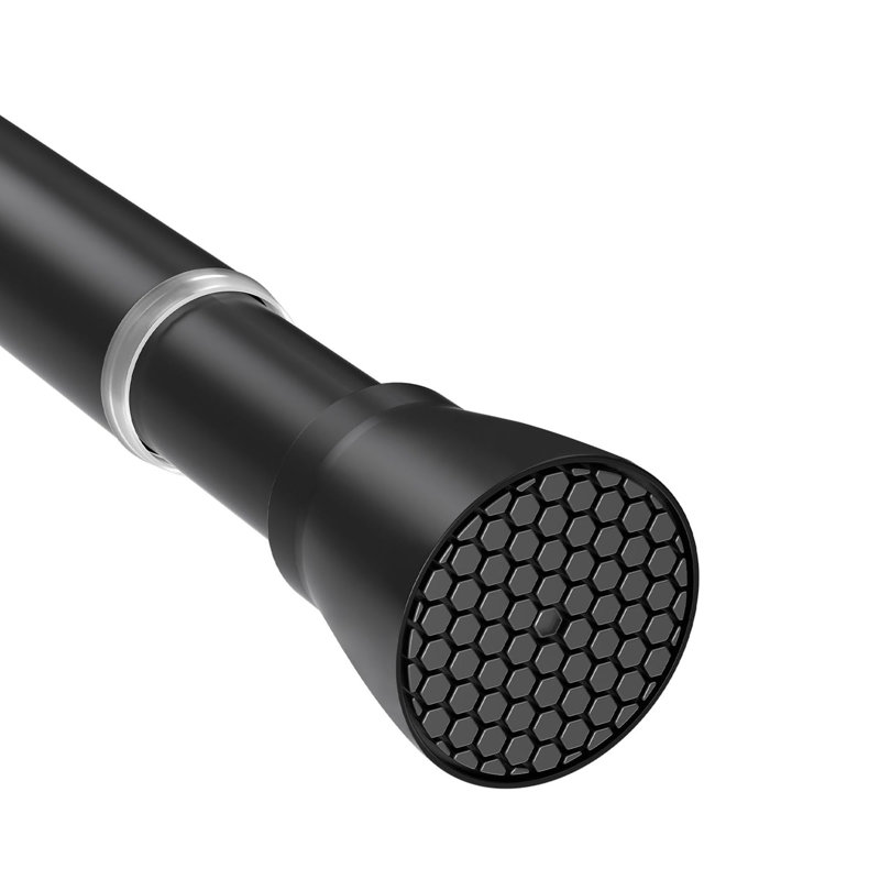 Shower Curtain Rail Extendable Curtain Poles 70-130 Cm Tension Rods ,No Drilling Spring Rod, Matte Black