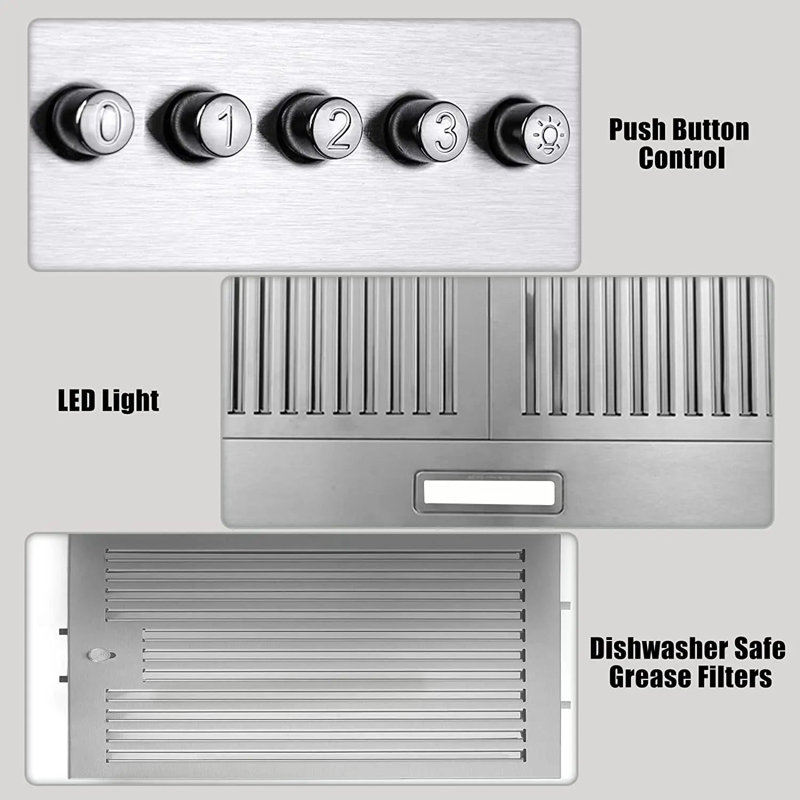 Hotte murale 24 pouces en acier inoxydable