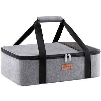 Insulated Casserole Carrier For Hot Or Cold Food, Casserole Dish Carrying Case, Lasagna Holder For Potluck Parties/picnic/cookouts, Fits 9"x13" Baking Dish