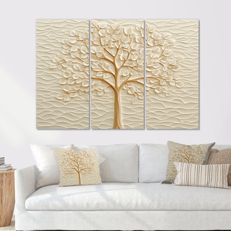 Adalena - Ensemble de décoration murale hêtre, 28" H x 36" W, Toile tendue, Ne s’applique pas