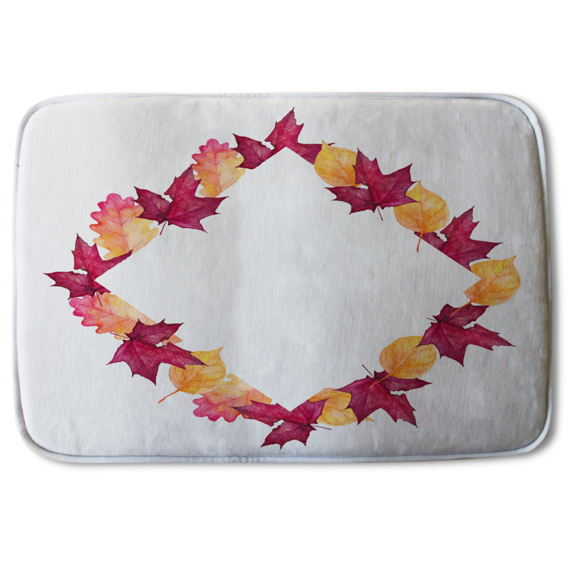Aissa Non-Slip Bath Rug, Diamond Leaf Frame