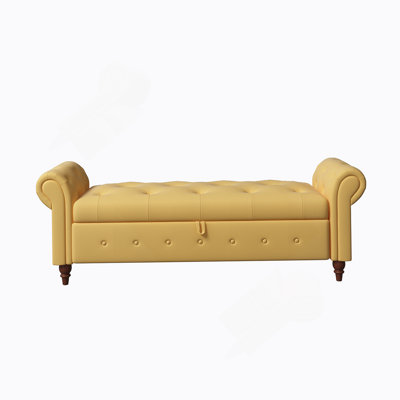 63" Bed Bench Tufted Fabric