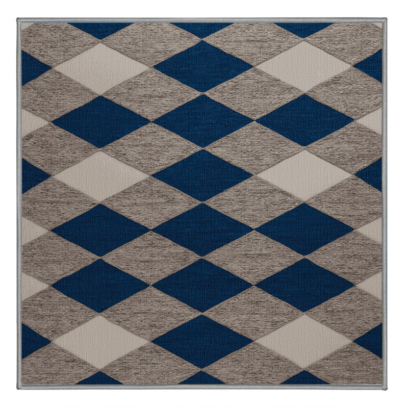 Tapis gris à carreaux lavable à la machine, Carré 3 pi