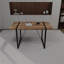 Table de salle à manger rectangulaire de 55 pouces pour 4 à 6 personnes, plateau en panneau de fibres à densité moyenne et pieds en acier, style maison de campagne industrielle pour la cuisine ou la salle à manger