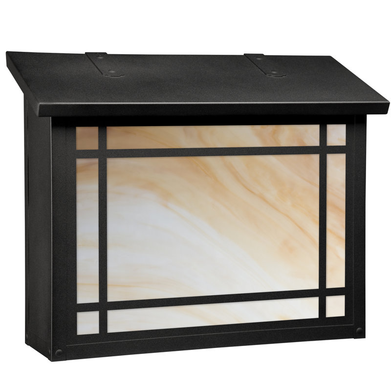 Summit Brass Wall Mounted Mailbox, Honey, Textured Black