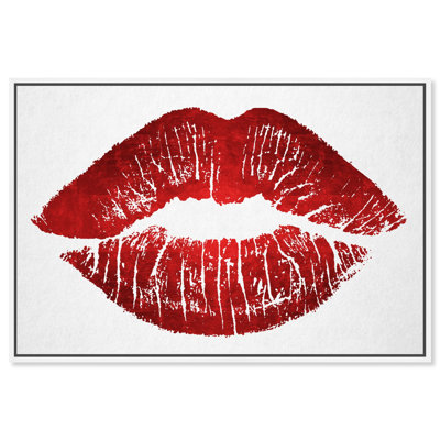 Solid Kiss " Solid Kiss Lady Red, Glam Lipstick Kiss Modern Red " by Oliver Gal