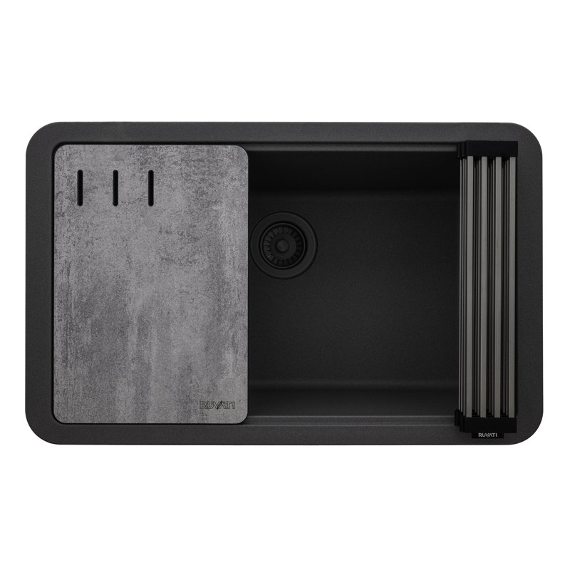 29.5'' L Double Bowl Granite Kitchen Sink, Urban Gray