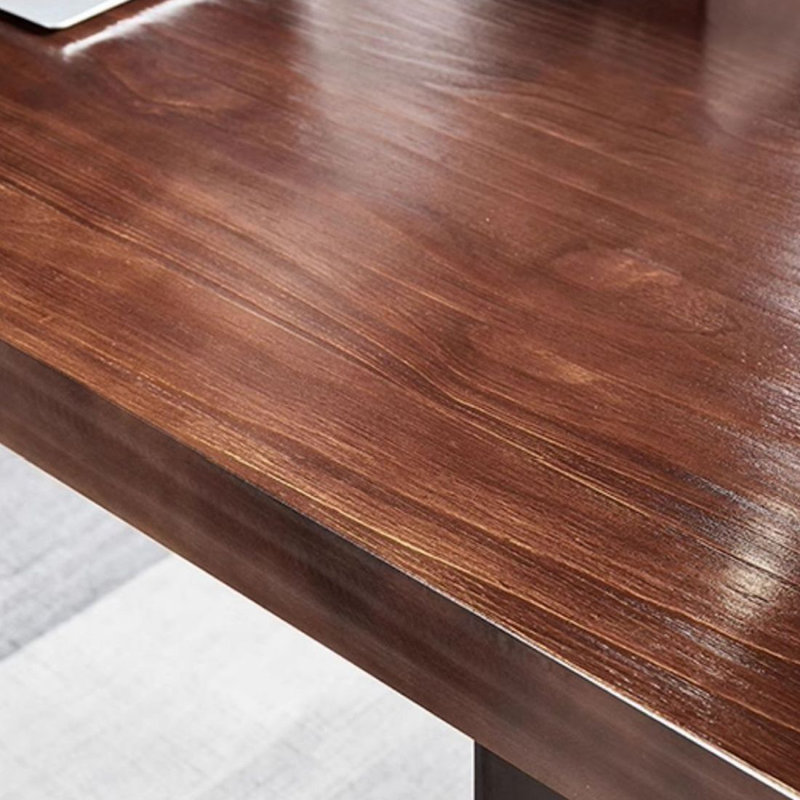 Dark Walnut Rectangular Solid Wood Writing desk, 29.53" H x 86.61" W x 35.43" D