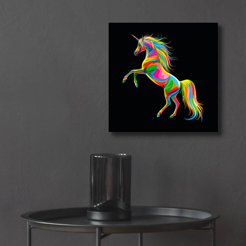 «Unicorn» par Bob Weer, art mural en verre acrylique «Unicorn» par Bob Weer