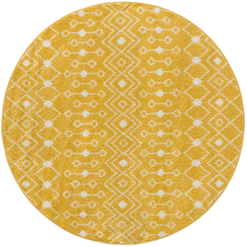 Geometric Indoor Rug, Round 5'3"