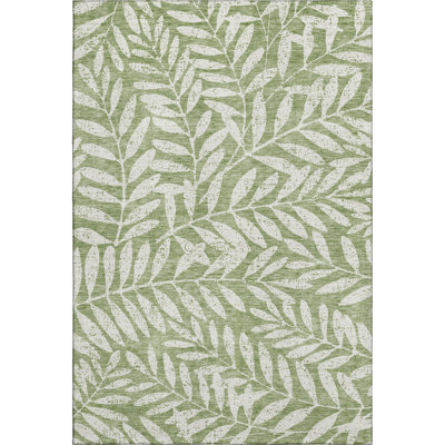 Premium Machine Washable Prisco Green Rug