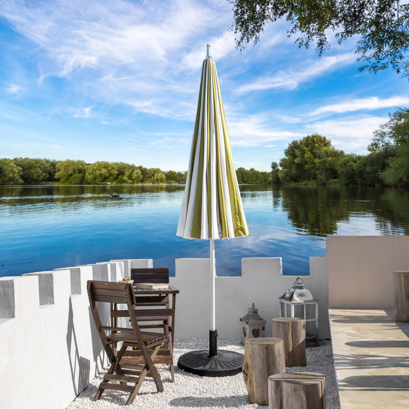 Parasol d'extérieur 8 pi, Vert/blanc
