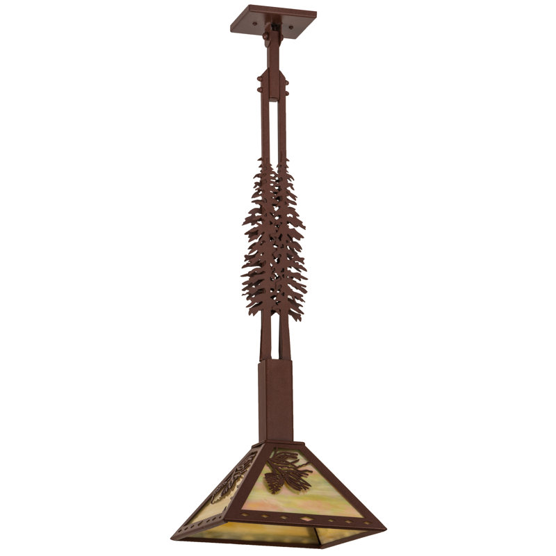 Luminaire suspendu pour dôme simple 1 lumières Winter Pine, Rouille