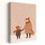 Cozy Winter Foxes Peaceful Serene Whimsical Fox Forest Nature Wall Art Print by Mathieu - Wrapped Canvas Print-1308956975