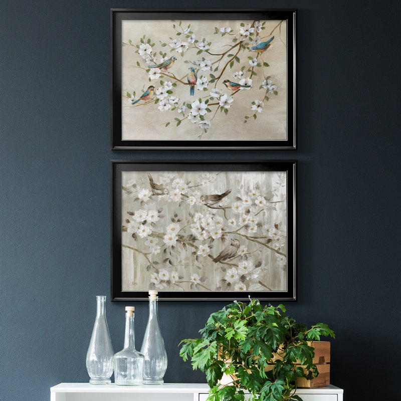 Oiseaux d'une plume, toile de qualité supérieure - prête à être accrochée, H 26,5 po x l 73 po x P 1,5 po, Noir, Pas de tapis