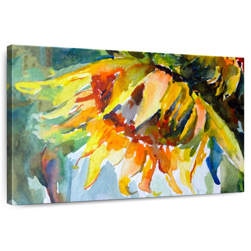 Tournesol abstrait, H 8 po x l 12 po