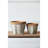 Set Of 2 White And Brown Cement Planters With V Pattern, L:D10x8"  S:D8x6.5"