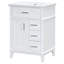 Meuble-lavabo simple autoportant de 24 pouces avec lavabo en céramique, 1 porte, tiroir rabattable et 3 tiroirs-1246191348