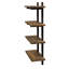 Étagère de rangement murale à 4 niveaux Pomona d'Alaterre Furniture pour salle de bain - Étagère de salle de bain en pin massif de 91 cm (36 po) avec style industriel rustique (naturel/noir)-1962216167