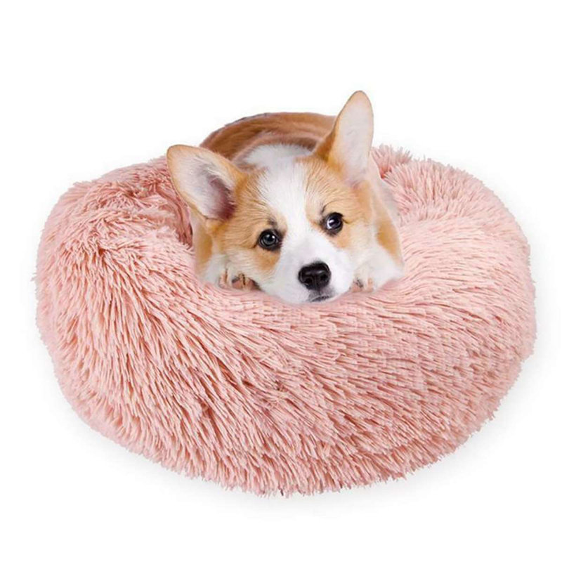Lit pour chien et chat Calming, Rose, Moyen (l 23,62 po x P 23,62 po x H 8,66 po)