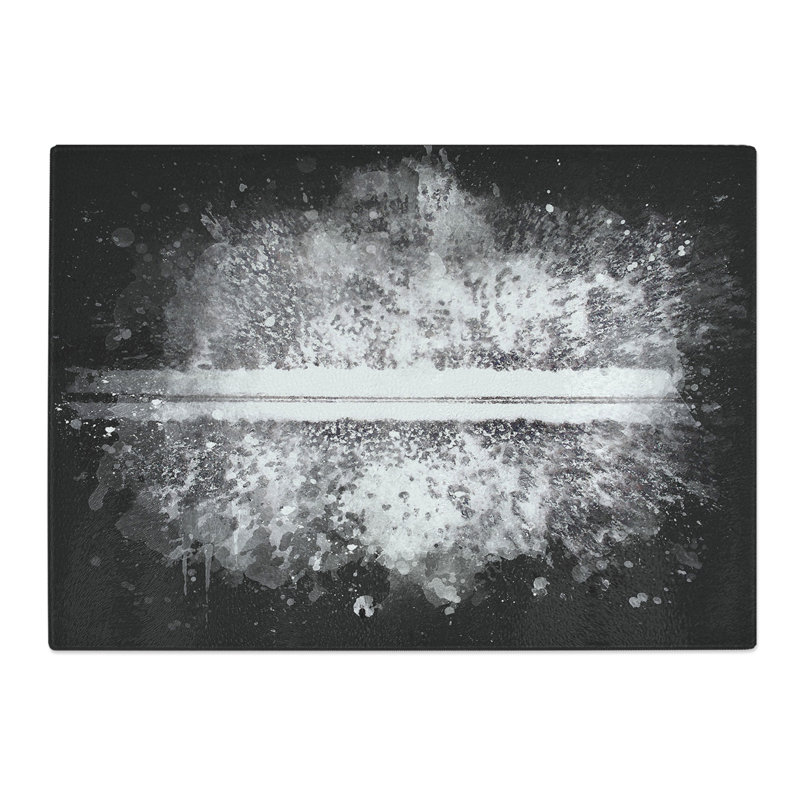 Tempered Glass a Forest Road in Sweden Paint Splash Chopping Board, 28.5 cm x 39 cm