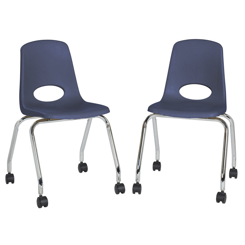 Chaise mobile 18 "avec roulettes, Bleu marine