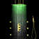 Fontana Gold Finish Square Multi-Color LED Rain Shower System with Ceiling Mount and Body Jets