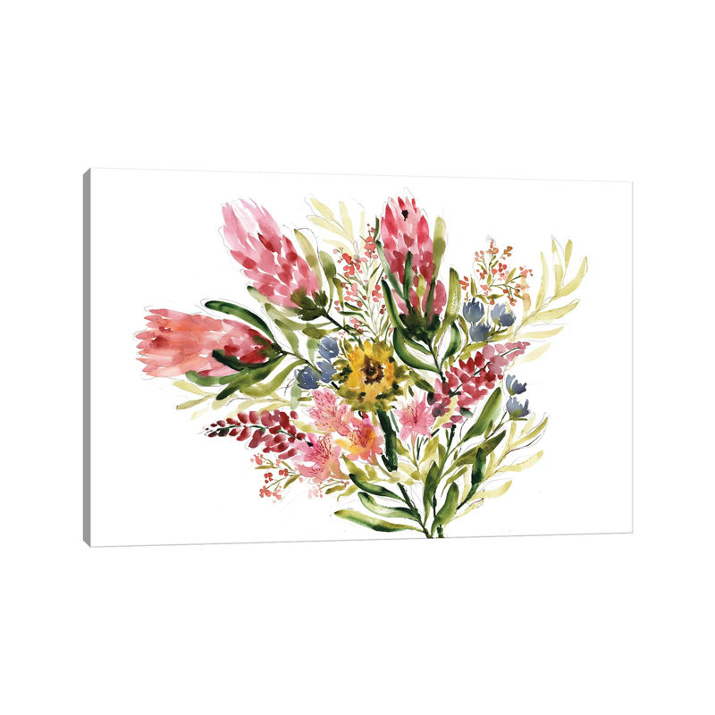 Protea Bouquet by Sara Berrenson - Gallery-Wrapped Canvas Giclée on Canvas, Canvas, 20.32 cm H x 30.48 cm W