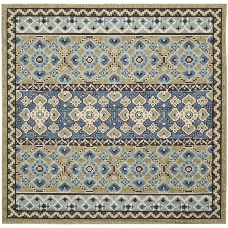 Embyr Performance Ikat Indoor/Outdoor Area Rug, Square 3'