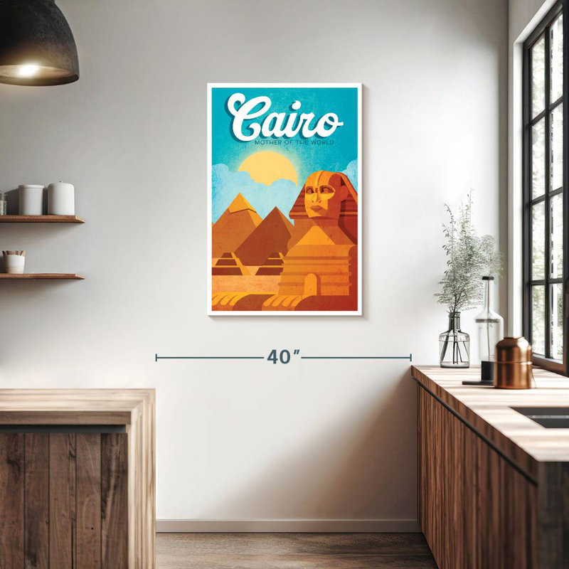 Affiche rétro du Caire, H 36 po x l 24 po