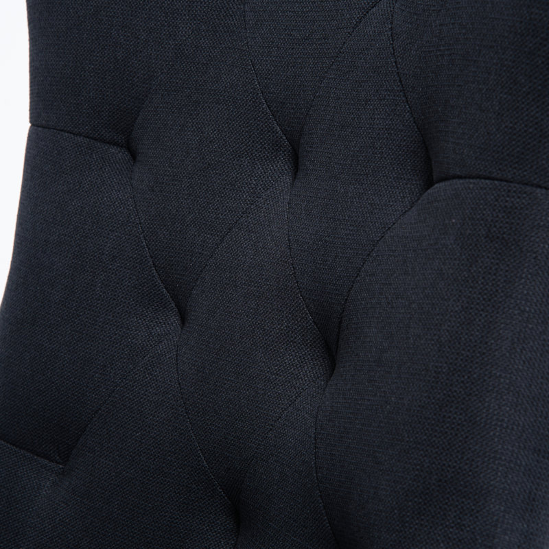 Chaise de salle à manger capitonnée Modern, Black, Noir
