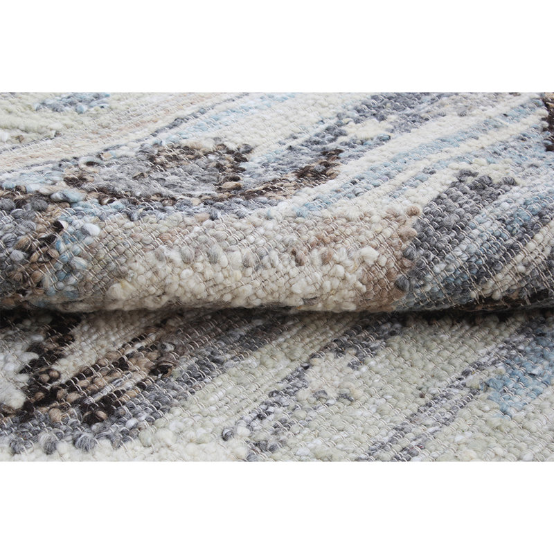 ANFL8617ABETE Hand Woven Wool Area Rug, Rectangle 10' x 14'