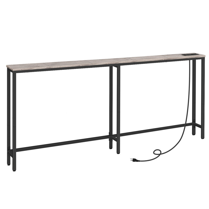Castiglione Console Table Sofa Table with Power Outlet, 31.5" H x 70.9" W x 5.9" D, Gray